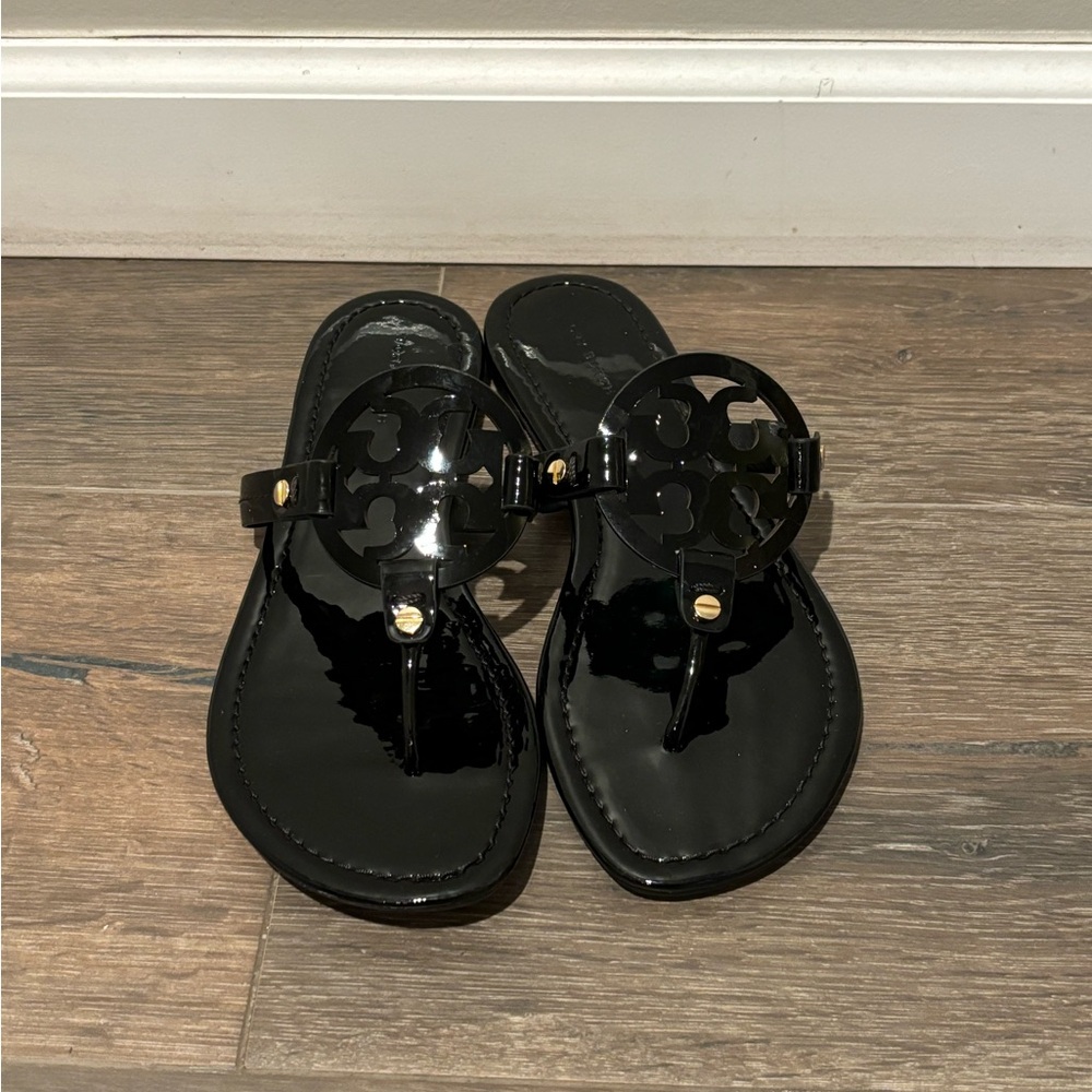 Tory Burch Black Patent Miller Sandals